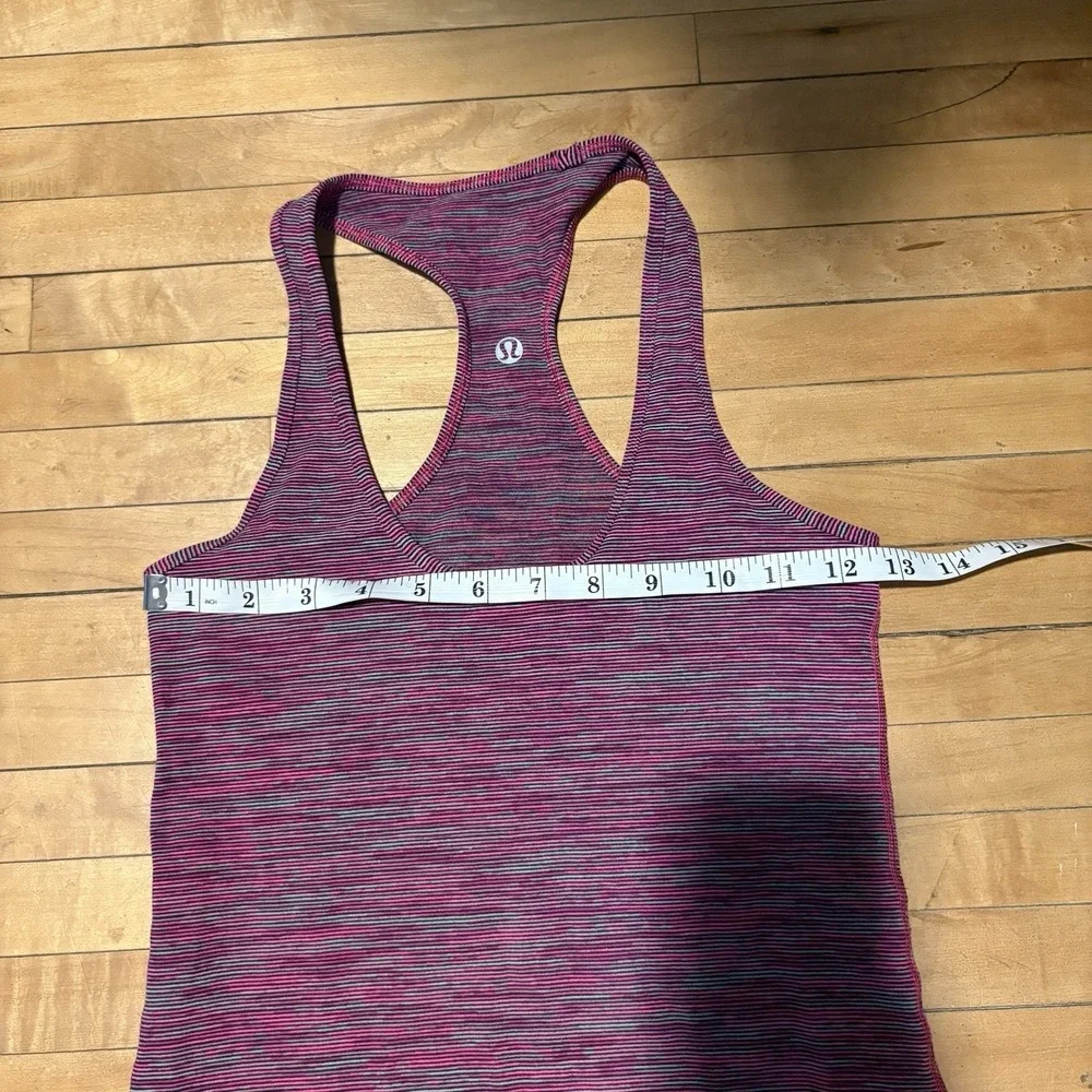 Lululemon Pink Striped Racerback Tank Top Women's Small